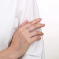 White Topaz Baguette Eternity Ring by Fine Color Jewels