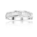 White Topaz Baguette Ring with Round Accents by Fine Color Jewels