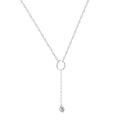 White Topaz Drop Necklace by Fine Color Jewels