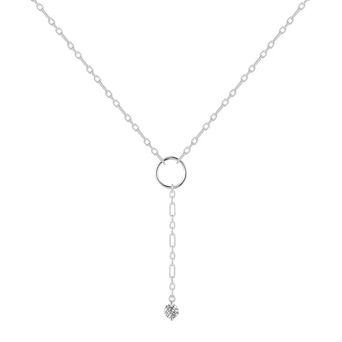 White Topaz Drop Necklace by Fine Color Jewels