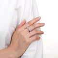 White Topaz Encrusted Baguette Ring by Fine Color Jewels