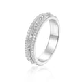 White Topaz Encrusted Baguette Ring by Fine Color Jewels