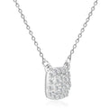 White Topaz Encrusted Pendant Necklace by Fine Color Jewels