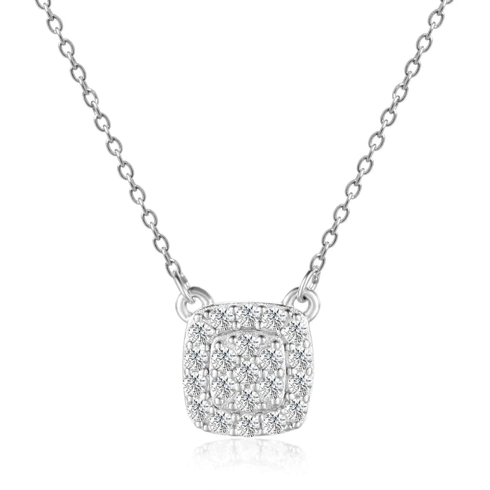White Topaz Encrusted Pendant Necklace by Fine Color Jewels