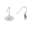 White Topaz Evil Eye Earrings by Fine Color Jewels