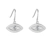 White Topaz Evil Eye Earrings