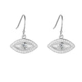 White Topaz Evil Eye Earrings by Fine Color Jewels