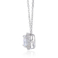 White Topaz Halo Necklace by Fine Color Jewels