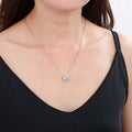 White Topaz Halo Necklace by Fine Color Jewels
