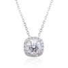 White Topaz Halo Necklace