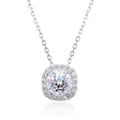 White Topaz Halo Necklace by Fine Color Jewels