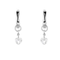 White Topaz Heart Earrings by Fine Color Jewels