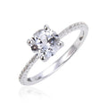 White Topaz Pave Engagement Ring by Fine Color Jewels