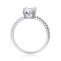 White Topaz Pave Engagement Ring by Fine Color Jewels