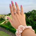 White Topaz Pave Promise Ring by Fine Color Jewels