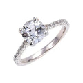 White Topaz Pave Promise Ring by Fine Color Jewels