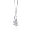White Topaz Silver Halo Necklace by Fine Color Jewels