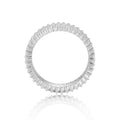 White Topaz Slanted Baguette Ring by Fine Color Jewels