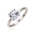 White Topaz Solitaire Engagement Ring by Fine Color Jewels