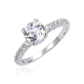 White Topaz Solitiare Engagement Ring by Fine Color Jewels