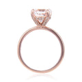 White Topaz Solitiare Engagement Ring in Rose Gold by Fine Color Jewels
