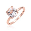 White Topaz Solitiare Engagement Ring in Rose Gold by Fine Color Jewels