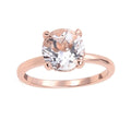 White Topaz Solitiare Engagement Ring in Rose Gold by Fine Color Jewels