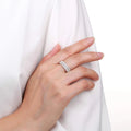 White Topaz Twisted Band Engagement Ring by Fine Color Jewels