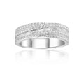 White Topaz Twisted Band Engagement Ring by Fine Color Jewels