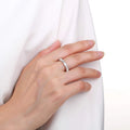 White Topaz Veritcal Baguette Eternity Ring by Fine Color Jewels