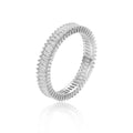 White Topaz Veritcal Baguette Eternity Ring by Fine Color Jewels