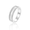 White Topaz Vertical Baguette Ring by Fine Color Jewels