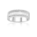 White Topaz Vertical Baguette Ring by Fine Color Jewels
