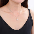 White Topaz Wide Teardrop Necklace by Fine Color Jewels