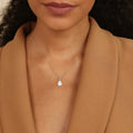 White Topaz Wide Teardrop Necklace by Fine Color Jewels
