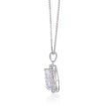 White Topaz Wide Teardrop Necklace by Fine Color Jewels