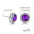 White Zirconia Round Stud Earrings by DailySale
