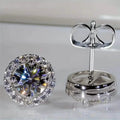 White Zirconia Round Stud Earrings by DailySale