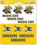 Wichita State University Shockers 12-Piece Mini Decal Sticker Set, 5x6 Inch Sheet, Gift for football fans for any hard surfaces around home, automotive, personal items by Fielders Choice
