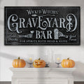 Wicked Witches' Graveyard Bar Halloween Sign II by Tailored Canvases