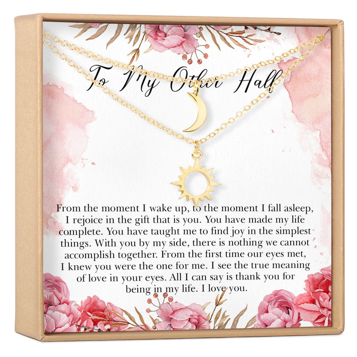 Wife Sun and Moon Pendants Necklace Set by Dear Ava