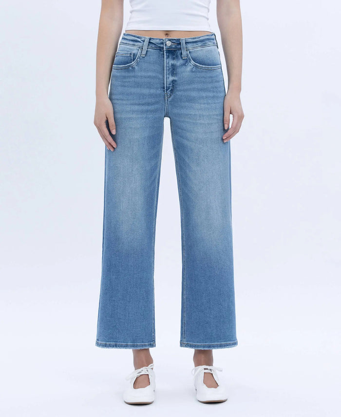 Willa Tummy Control High Rise Crop Wide Jean by Boutique 23