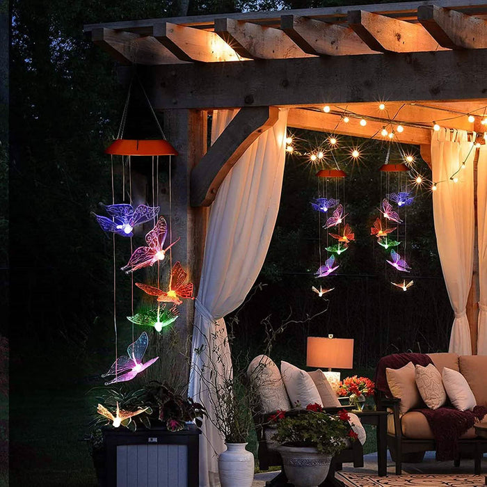 Windlights Solar Powered LED Butterfly Wind Chimes by DailySale