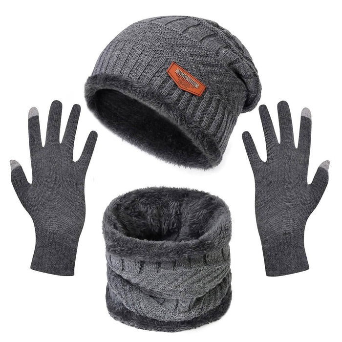 Winter Warm Beanie and Touch Screen Gloves Scarfs Set by DailySale