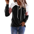 Winter Women’s Fashion Casual Sweatshirts Long Sleeve Hooded Pullover Loose Block Color Pockets Sweatshirts by DailySale