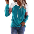 Winter Women’s Fashion Casual Sweatshirts Long Sleeve Hooded Pullover Loose Block Color Pockets Sweatshirts by DailySale