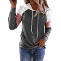 Winter Women’s Fashion Casual Sweatshirts Long Sleeve Hooded Pullover Loose Block Color Pockets Sweatshirts by DailySale