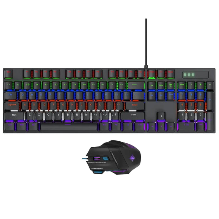 Wired Gaming Keyboard & Mouse Combo - 104-Key Anti-Ghosting RGB Backlight by Zerodamage Sahara Case LLC