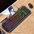 Wired Gaming Keyboard & Mouse Combo - Anti-Ghosting Multi-Key, 7-RGB Backlights by Zerodamage Sahara Case LLC