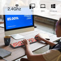 Wireless Keyboard and Mouse Combo - Full-Size Keyboard Black Red Flush Keys by Zerodamage Sahara Case LLC